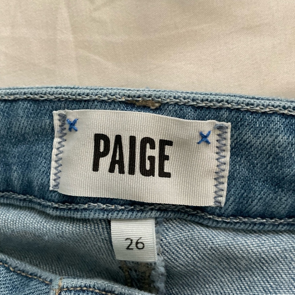 PAIGE Light Blue High-Rise Flare Jeans